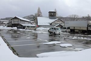 道の駅関川でローソンが出店する予定地=関川村上関