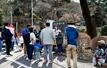 多磨全生園の史跡巡りツアーに参加する人たち=1月、東京都東村山市(市提供)