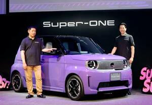 ホンダの小型電気自動車「Super―ONE(スーパーワン)」=21日午後、東京都港区