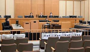 クロスボウ殺傷事件の裁判員裁判で判決が言い渡された神戸地裁の法廷=31日午後(代表撮影)