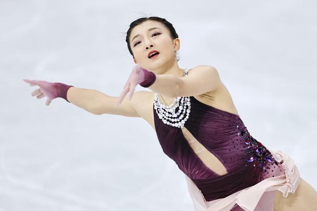 団体女子フリー　演技する坂本花織＝ミラノ（共同）