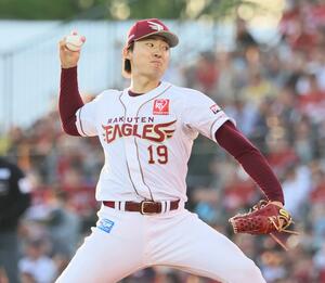 東北楽天先発の荘司（河北新報社提供、佐藤琢磨撮影）