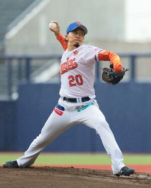 復帰登板となったオイシックスの先発・井口和朋=エコスタ