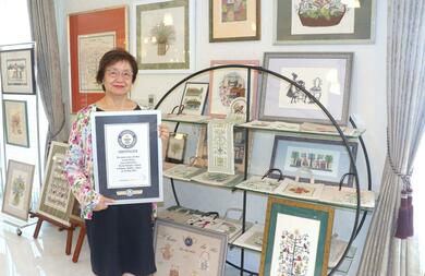 刺しゅう「クロスステッチ」早縫い世界一！ 新潟市西区の片桐奈保美