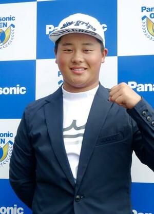 パナソニック・オープンに出場する中学3年の加藤金次郎=泉ケ丘CC
