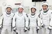 　油井亀美也さん（右端）ら４飛行士＝２０２５年７月、米南部フロリダ州のケネディ宇宙センター（ＮＡＳＡ提供・共同）