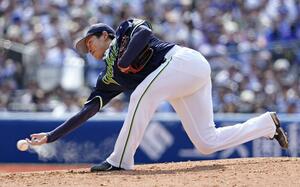 DeNA戦に先発でプロ初登板したヤクルト・下川=横浜