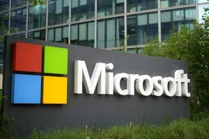 米マイクロソフトのロゴ(AP=共同)