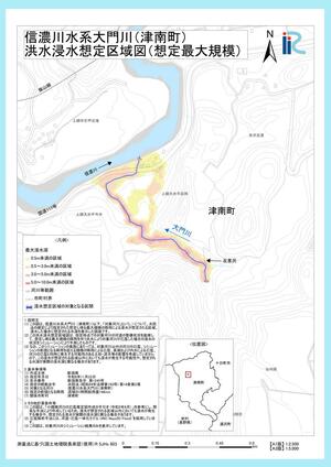 県が作成した洪水浸水想定区域図の例(県提供)
