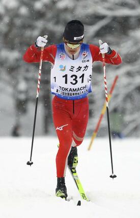 男子１０キロクラシカル　７位入賞の坂詰真吾（十日町）＝十日町市