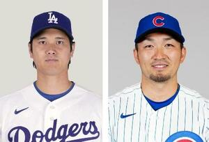 　ドジャースの大谷翔平、カブスの鈴木誠也（ゲッティ＝共同）