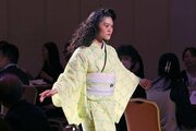 小千谷縮の着物まといランウェイ闊歩♪新潟市中央区でファッションショー
