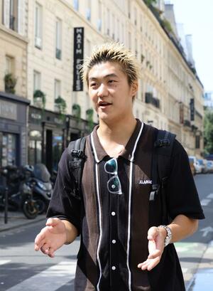 パリ五輪を逃し、再起に懸ける思いを語る中井飛馬=パリ(本社写真映像部・新井田悠)