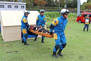 新潟県と南魚沼市が実施した総合防災訓練=10月20日、南魚沼市浦佐