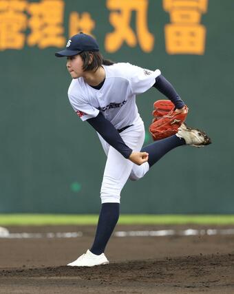 農林･正徳館･栃尾･分水･三商－十総・塩沢　サヨナラ負けを喫したものの、１５三振を奪った十総・塩沢の井口漣＝三条市パールスタ