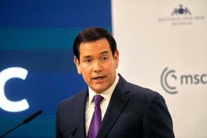 ミュンヘン安全保障会議で演説するルビオ米国務長官=14日、ドイツ・ミュンヘン(AP=共同)