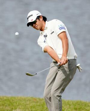 　プロアマ戦に参加した片岡尚之＝ＭＺ・ＧＣ