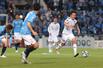 横浜FC-新潟 後半、攻め上がるMF島田譲(20)=ニッパツ