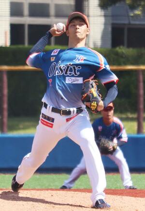 先発し、６回１失点だった薮田和樹＝横須賀スタジアム