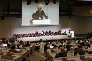 3日、スイス・ジュネーブで開幕した「水銀に関する水俣条約」の第6回締約国会議(共同)