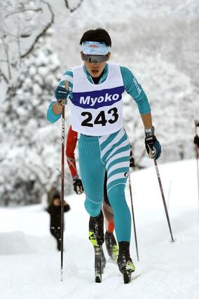 男子5キロクラシカル フリーとの2冠を達成した2年の我田平(塩沢)=妙高市(写真映像部・大橋奎介)
