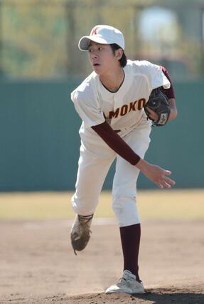 加茂－開志学園　加茂の先発西野兼生＝みどりと森の運動公園野球場