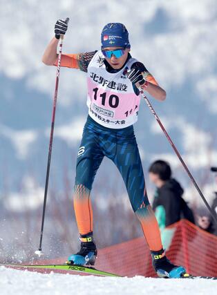 男子５キロフリー　２７位の滝沢俊太（津南）＝長野県野沢温泉村
