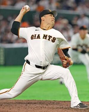 　５回無失点と好投した巨人・田中将＝東京ドーム