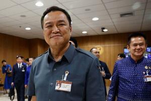 タイの中道野党「タイの誇り党」のアヌティン党首=8月15日、バンコク(ロイター=共同)