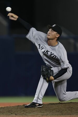 巨人の菊地大稀＝2024年7月、新潟市中央区のエコスタ