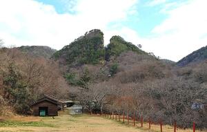 佐渡金山のシンボル「道遊の割戸」=2024年1月19日、佐渡市