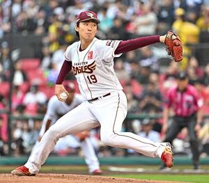 6回1失点で4勝目を挙げた楽天先発の荘司=楽天モバイルパーク