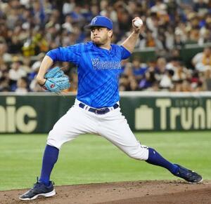 巨人戦に先発し6回3失点で6勝目を挙げたDeNAのケイ=東京ドーム