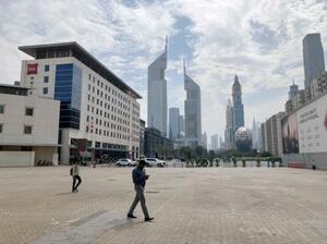 　閑散としたＵＡＥ・ドバイの通り＝１０日（共同）