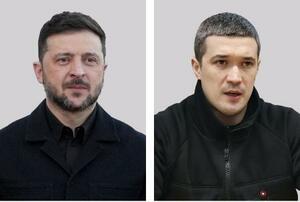　ウクライナのゼレンスキー大統領（ゲッティ＝共同）、フェドロフ第１副首相兼デジタル転換相