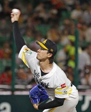 オリックス戦に先発したソフトバンク・上沢=みずほペイペイドーム