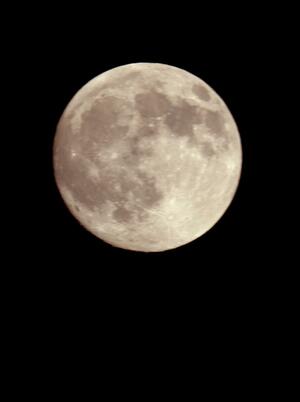 夜空に輝いた中秋の名月=6日、新潟市中央区の新潟日報メディアシップから撮影