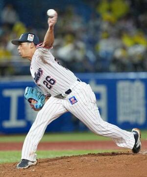 阪神戦に先発し7回無失点で4勝目を挙げたヤクルト・山野=神宮