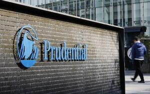 　プルデンシャル生命保険のロゴマーク＝東京都千代田区