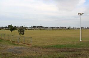 人工芝サッカー場の整備予定地=燕市大保の吉田ふれあい広場