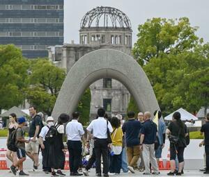 広島市中区の平和記念公園。米軍による原爆投下から6日で80年となる=4日午後