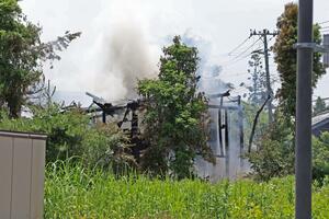 見附市今町１で発生した火災＝６月１３日