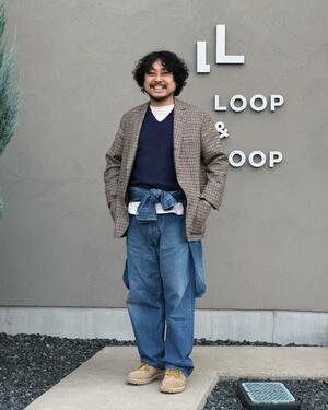 五泉ニットとビームスプラスのコラボ商品を使ったコーディネート