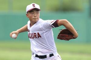 村上桜ケ丘-新潟西 無安打無得点試合を達成した村上桜ケ丘の渡辺勇陽=新発田市五十公野(写真映像部・大橋奎介)
