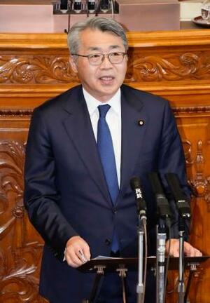 　参院本会議で代表質問する宮崎勝氏（公明党）