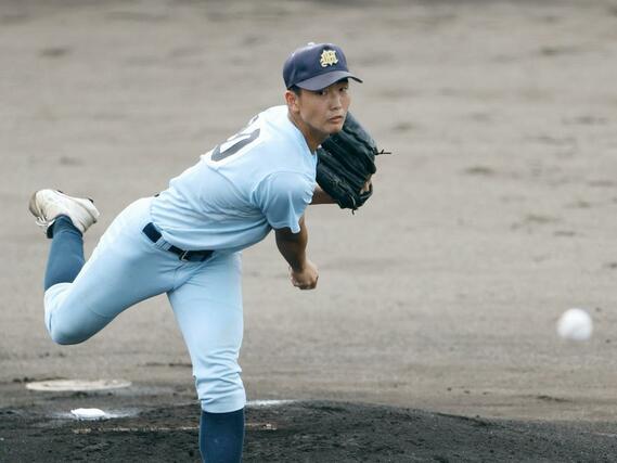 小千谷西－新潟明訓　新潟明訓の先発辻林海＝新発田市五十公野