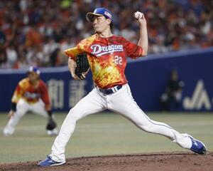 9回途中1失点で4勝目を挙げた中日・大野=バンテリンドーム