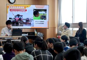 コメ作りについて学んだ出前授業＝上越市安江の有田小