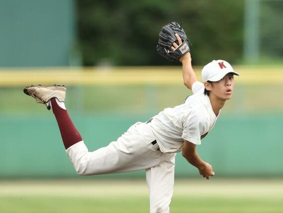 加茂－敬和学園　加茂の先発、西野兼生＝新発田市五十公野