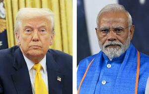 トランプ米大統領、インドのモディ首相(いずれもゲッティ=共同)